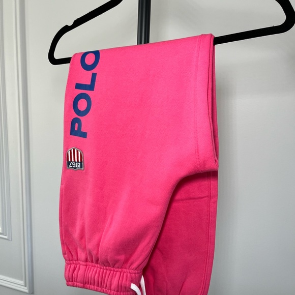 WOMEN’S Polo Ralph Lauren Hot Pink Fleece Pants - size XS - Picture 2 of 4